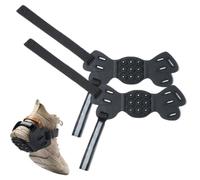 Crampons à neige antidérapants pour chaussures à glace 9 crampons | Crampons de traction pour escalade en hiver, toiture, pêche, alpinisme
