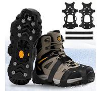 Crampons Antidérapant, Glace Traction Antidérapant, Crampons pour Chaussures Antidérapants avec 11 Dents, Crampon à Neige Antidérapants pour Hiver Randonnée Pêche Marche, Unisexe (XL)