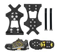 Crampons Antidérapant, Glace Traction Antidérapant, Inoxydable Crampons, Crampon à Neige Antidérapant, Crampon Neige Chaussures Pointes, pour La Marche Randonnée Alpinisme en Hiver, M argenté