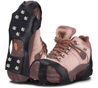 Crampons avec 10 dents et crampons antidérapants pour la randonnée, la glace et la neige, aides à la traction pour chaussures Ice Grips pour la sécurité sur la glace lisse (10 dents XL (taille 42-48))