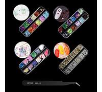 Crampons d'art pour ongles 3D - Coquillage - Pièce d'art pour ongles - Stente - Pierres strass - Perle caviars