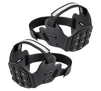 Crampons de chaussure de traction - système de préhension élastique, motif crampons agressifs, protection contre le froid, très visible | Pour terrain glacé, randonnée, pêche, trajet, équilibre et