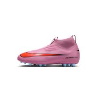 Crampons de foot à coupe montante pour terrain synthétique Nike Jr. Mercurial Superfly 10 Academy pour enfant/ado Magic Flamingo/Total Crimson/Noir 38.5