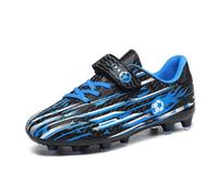Crampons de Football Enfant Garçon 5-14 Ans, Nouvelle Collection à Semelle à Clous Longs, Baskets à Scratch Antidérapantes pour Matchs et Entraînements, Chaussures de Sport pour Adolescents
