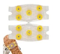 Crampons de glace avec 5 crampons en acier - Poignées de crampons de chaussures | Grips de glace antidérapants à clous, paires, crampons de traction transparents- | neige, randonnée d'hiver