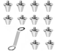 Crampons de rechange pour chaussures de football, 12 pièces de crampons de rechange robustes en aluminium avec clé à crampon, pour entraînement optimal et rugby, 2 tailles 13 mm, 15 mm avec filetage