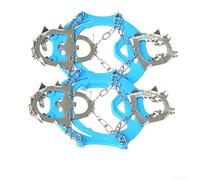 Crampons de traction à neige à 13 pointes antidérapantes sur les couvre-chaussures en caoutchouc et acier pour alpinisme, pêche, taille M L (bleu-M)