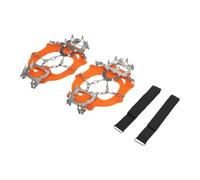 Crampons de traction à neige à 13 pointes antidérapantes sur les couvre-chaussures en caoutchouc et acier pour l'alpinisme, la pêche M L (Jaune-L)