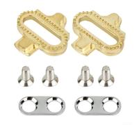 Crampons de VTT en alliage de laiton compatibles avec le système Spd Sh51 Plaques de verrouillage unidirectionnelles pour chaussures de cyclisme Kit complet avec vis et rondelles Design doré