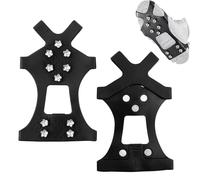 Crampons, Griffes à Crampon avec 10 Dents, Crampon Anti Glisse pour Chaussure, Poids léger Clous Neige Grips Crampons, Crampons Antidérapants pour la Marche Randonnée Alpinisme en Hiver Pêche, L