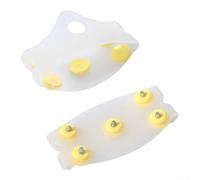 Crampons légers et flexibles pour chaussures d'hiver avec système de traction à pointes en acier pour trottoirs non traités et sentiers d'extérieur (blanc)