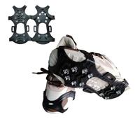 Crampons Neige Chaussures de Randonnée avec 11 Dents, Acier Inoxydable Anti-Slip Chaussures de Ski de Fond Ice Grips, Crampons Neige Chaussures pour Hiver Randonnée Pêche Marche, Alpinisme (XL)