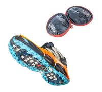 Crampons Nortec Trail 2.1 fabriqués en Italie pour Les Courses d'hiver sur Glace et Neige, Micro-Crampons minimalistes avec étui (Orange, L)