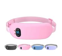 Cramprelief - Menstrual Cramps Massager, Portable Wireless Heating Belt with 6 Heat Levels & 6 Massage Modes for Relieves Cramps, Back pain and abdominal pain (Pink)