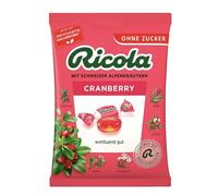 Cranberry - Bonbons suisses aux Cranberry, confiserie traditionnelle au goût frais et agréable, recette originale suisse, paquet familial - Compatible avec Ricola - 75g