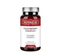 Cranberry pour la cystite et les voies urinaires |PRIME 2021| Haute dose de Cranberry avec vitamine C, D-Mannose et Hibiscus - Tonifie le muscle pelvien | 60 gélules Nutralie