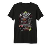 Cranberry Vodka Sour Cocktail Recette Mixology Barman T-Shirt Haut de Gamme