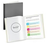 CRANBURY Carnet de présentation 22,9 x 30,5 cm (noir), 24 pochettes en plastique transparent, peut contenir 48 pages de documents de 22,9 x 30,5 cm ou A4, certificats, art pour enfants, souvenirs