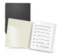 CRANBURY Classeur de partitions 21,6 x 27,9 cm - Support de musique à double usage (noir) - Rangez à l'intérieur de 24 pochettes de protection ou écrivez sur des pages exposées à l'extérieur des