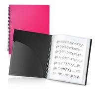 CRANBURY Classeur de partitions 21,6 x 27,9 cm - Support de musique à double usage (rose), rangez-le à l'intérieur de 24 pochettes de protection ou écrivez sur des pages exposées à l'extérieur,