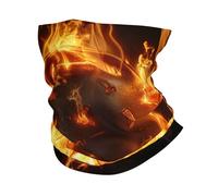 Crâne 3D avec Os Croisés Feu Mort Enfer Noir Unisexe Bandana Coupe-Vent Snood Séchage Rapide Tour De Cou pour Yoga Golf Marche Moto