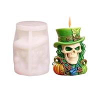 Crâne 3D en Silicone avec Chapeau Cowboy pour Décoration Festive et DIY | Facilite la création de pièces gothiques distincts pour vos fêtes d'Halloween et vos projets artisanaux maison
