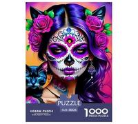 Crâne à Sucre Girl Puzzle 1000 Piezas Para Adultos, Juego Desafiante, Antiestrés, Fomenta Colaboración, Decoración 38x26cm/1000pcs