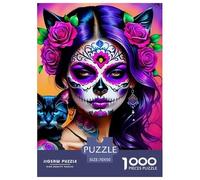 Crâne à Sucre Girl Puzzle 1000 Piezas Para Adultos, Reto Familiar, Antiestrés, Ejercita Memoria Para Adultos/niños ≥12 Años 70x50cm/1000pcs