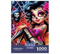 Crâne à Sucre Girl Puzzle 1000 Piezas Para Adultos, Reto Familiar, Antiestrés, Fomenta Colaboración, Regalos Para Adultos 38x26cm/1000pcs