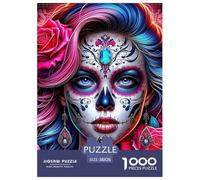 Crâne à Sucre Girl Puzzles 1000 Piezas Para Adultos, Juego Desafiante, Antiestrés, Fomenta Colaboración Para Familia, Regalos 38x26cm/1000pcs