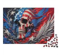 Crâne Aile Étoile 1000pcs Mini Puzzle pour Adultes Difficile | 38x26cm Carton Décor Salon Structure Durable Cadeau Anniversaire Relaxation
