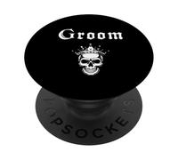 Crâne Alternatif Goth Groom to Be Wedding Witchcraft Emo PopSockets PopGrip Adhésif