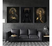 Crâne Ange Figure Art Toile Peinture Sombre Gothique Affiches Photos Mur Art Peintures Pour Salon Moderne Décor À La Maison 60x85cm(24x34in)x3 Sans Cadre