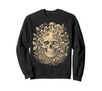 Crâne avec Champignons et Plantes Sauvages Art Vintage Sweatshirt