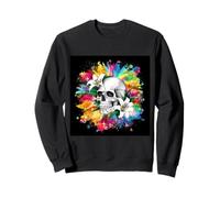 Crâne avec des lys pour Les goths et Les emos Sweatshirt