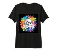 Crâne avec des lys pour Les goths et Les emos T-Shirt Haut de Gamme