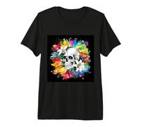 Crâne avec des lys pour Les goths et Les emos T-Shirt Haut de Gamme