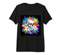 Crâne avec des lys pour Les goths et Les emos T-Shirt Haut de Gamme