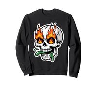 Crâne avec feu dans Les Yeux et Langue gluante Sweatshirt