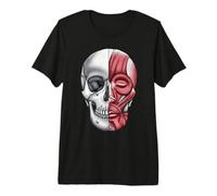 Crâne avec Muscles faciaux, Anatomie Musculaire, crâne d'halloween T-Shirt Haut de Gamme