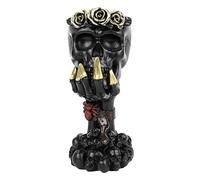 Crâne avec pot de plants de colonne vertébrale - Pot de fleur en forme de crâne en résine, vase d'horreur gothique de décoration de maison | Décoration de tête de mort avec décoration de jardin pour p