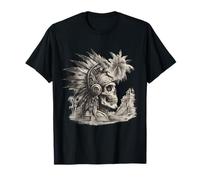 Crâne Aztèque à Plumes Maya Mexicaine Maya Indigène Aztèque T-Shirt