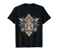 Crâne Aztèque à Plumes Maya Mexicaine Maya Indigène Aztèque T-Shirt