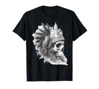 Crâne Aztèque Maya Mexicaine Plumes Mayas Indigènes Azteca T-Shirt