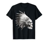Crâne Aztèque Maya Mexicaine Plumes Mayas Indigènes Azteca T-Shirt
