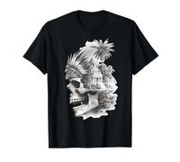 Crâne Aztèque Maya Mexicaine Plumes Mayas Indigènes Azteca T-Shirt