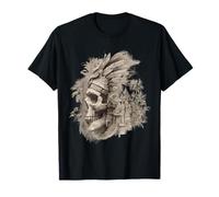 Crâne Aztèque Maya Mexicaine Plumes Mayas Indigènes Azteca T-Shirt