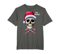Crâne Bah Humbug ! Canne à bonbons Motif Père Noël T-Shirt