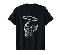 Crâne barbelée Halo Dark Christian Gothique Esthétique T-Shirt