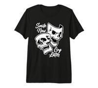 Crâne Chicano Smile Now Cry Later T-Shirt Haut de Gamme
